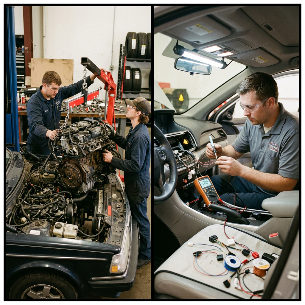 Split border: engine removal and electrical work